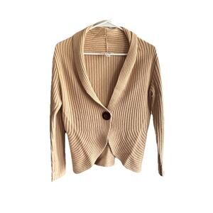 Vintage Talbots Tan Silk Cashmere Women’s Button Front Cardigan Sweater Petite S